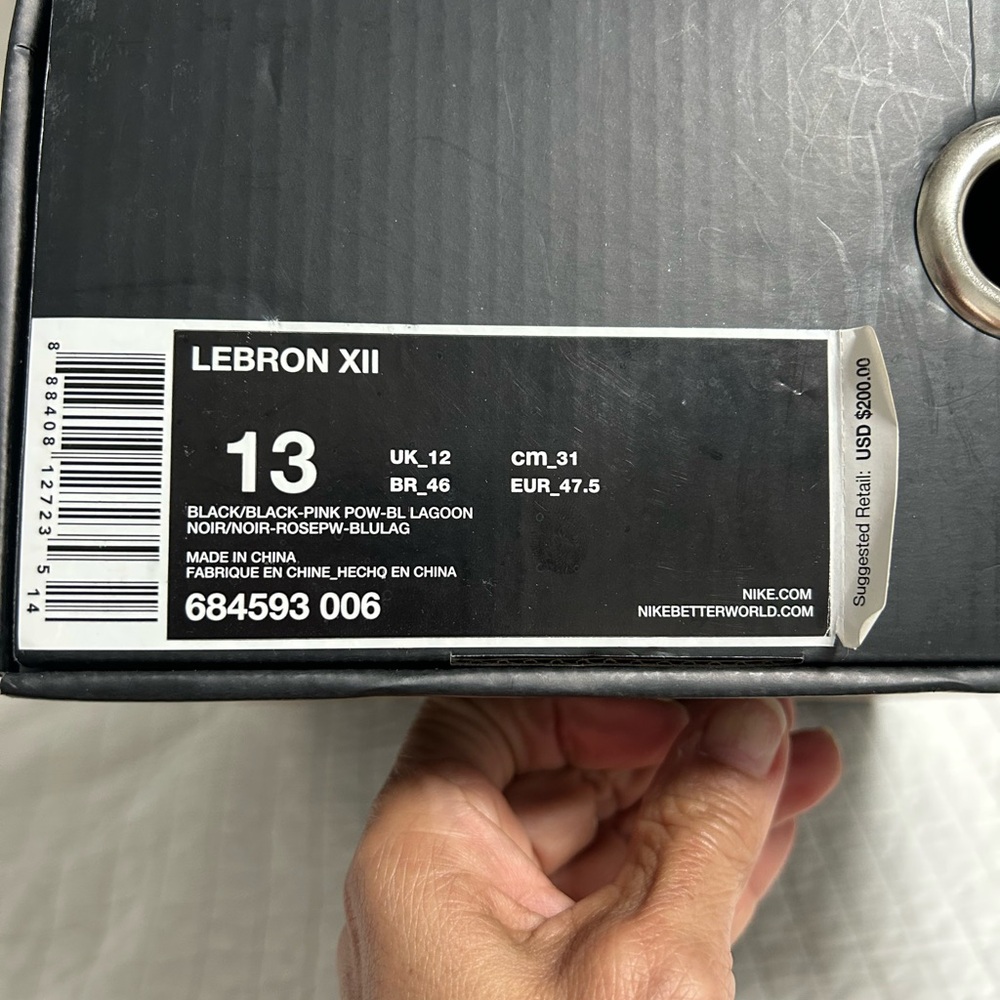 Nike - LEBRON XII - Black/Black-Pink Pow-BL Lagoon. - Picture 11 of 12